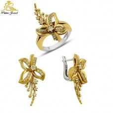 Gümüş Otantik Taşlı Set